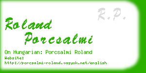 roland porcsalmi business card